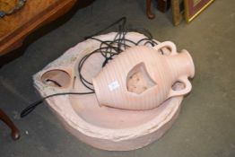 MOULDED PLASTIC WATER FEATURE FORMED AS AN URN AND A BOWL