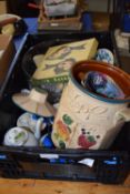 ONE BOX MIXED WARES, MODEL FISH, JAPANESE TEA POT ETC