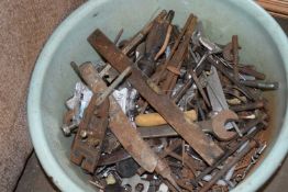 BOWL OF SPANNERS AND OTHER TOOLS