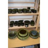 QUANTITY OF GREEN PORTMEIRION TABLE WARES