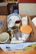 BOX OF MIXED CERAMICS AND GLASS