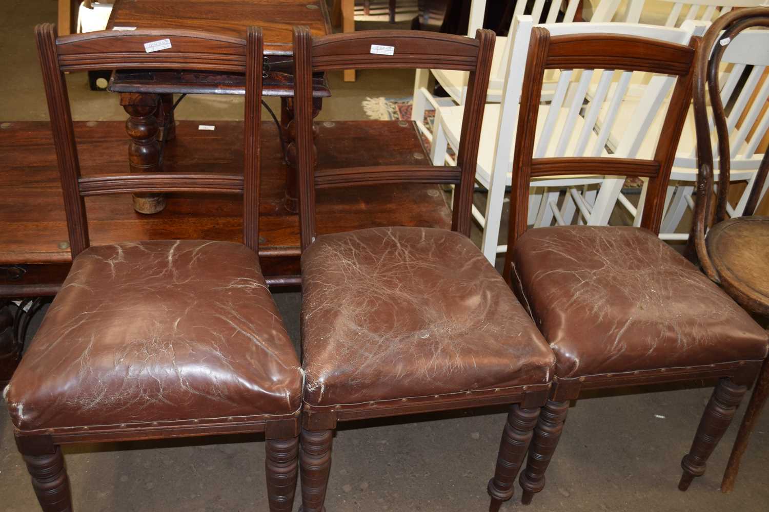 SET OF THREE LATE VICTORIAN DINING CHAIRS