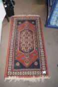 SMALL WOOL FLOOR RUG WITH CENTRAL MEDALLION, 120CM LONG