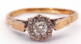 18ct gold single stone diamond ring featuring a round brilliant cut diamond, 0.20ct approx, in