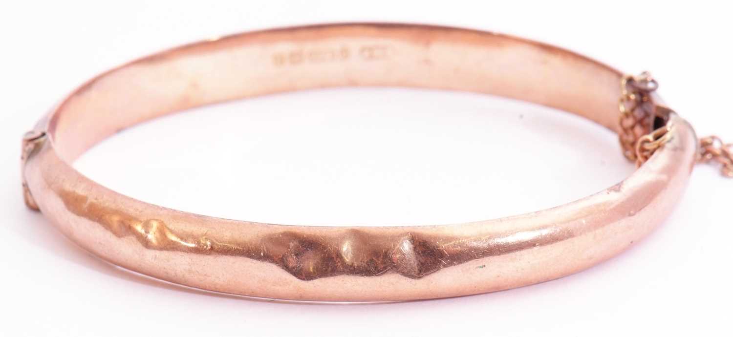 9ct gold hinged bracelet of oval form, hallmarked Birmingham 1912, (a/f), 9gms g/w - Image 3 of 4