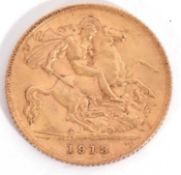 George V half sovereign, dated 1913