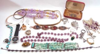 Shoe box of costume jewellery