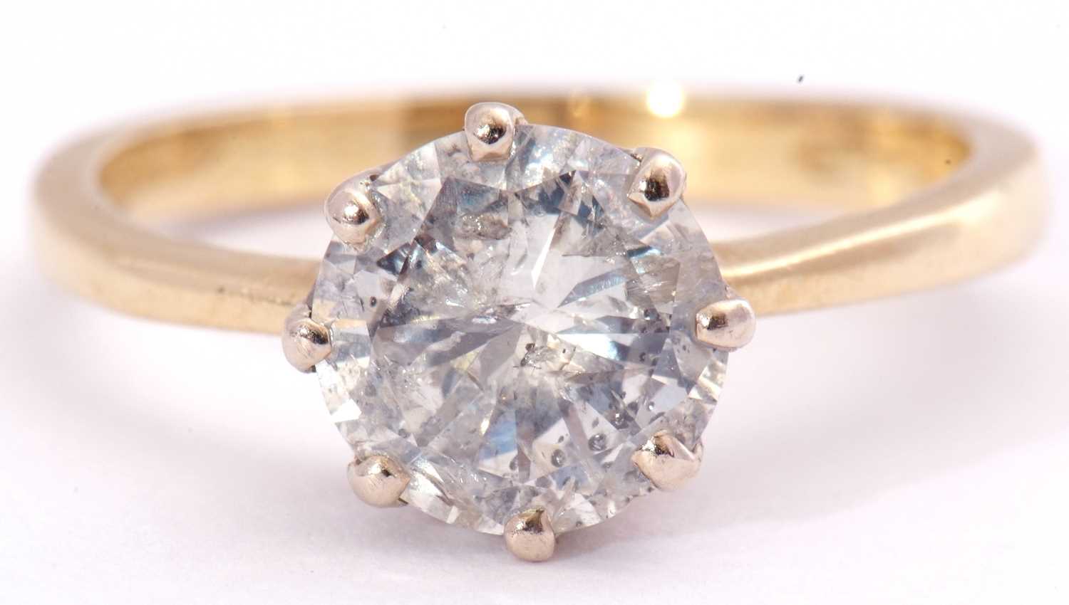 Diamond single stone ring, a round brilliant cut diamond, 1.80ct approx, multi-claw set in a coronet - Image 2 of 8