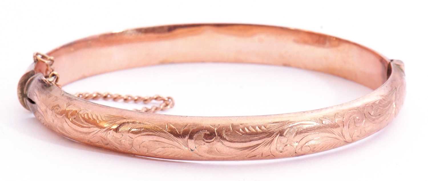 9ct gold hinged bracelet of oval form, hallmarked Birmingham 1912, (a/f), 9gms g/w - Image 2 of 4