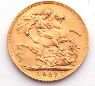 George V sovereign dated 1927