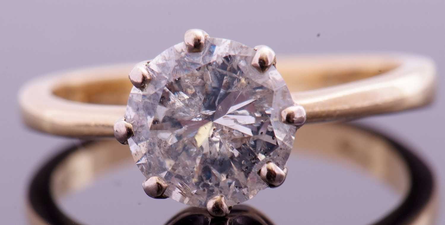 Diamond single stone ring, a round brilliant cut diamond, 1.80ct approx, multi-claw set in a coronet - Image 3 of 8