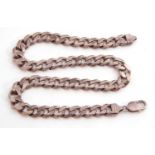 Heavy 925 stamped flat and curb link chain, 46cm long, 86gms