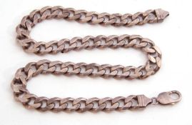 Heavy 925 stamped flat and curb link chain, 46cm long, 86gms