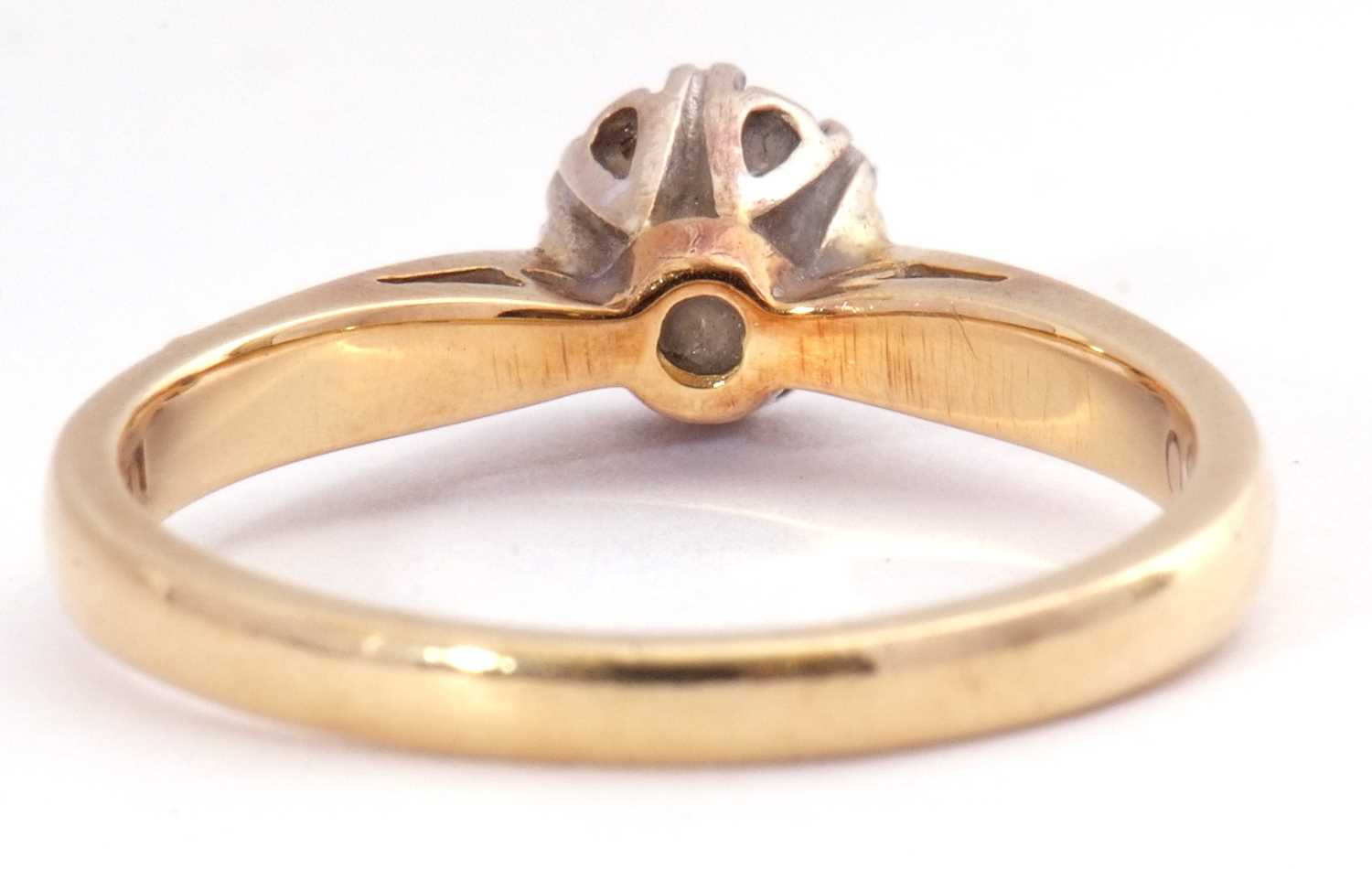 18ct gold single stone diamond ring, a round brilliant cut diamond, 0.50ct approx, raised between - Image 4 of 7