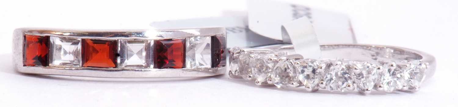 Mixed Lot: Cullinan topaz ring, together with a Zambian garnet and white topaz ring, stamped 925 ( - Image 2 of 2