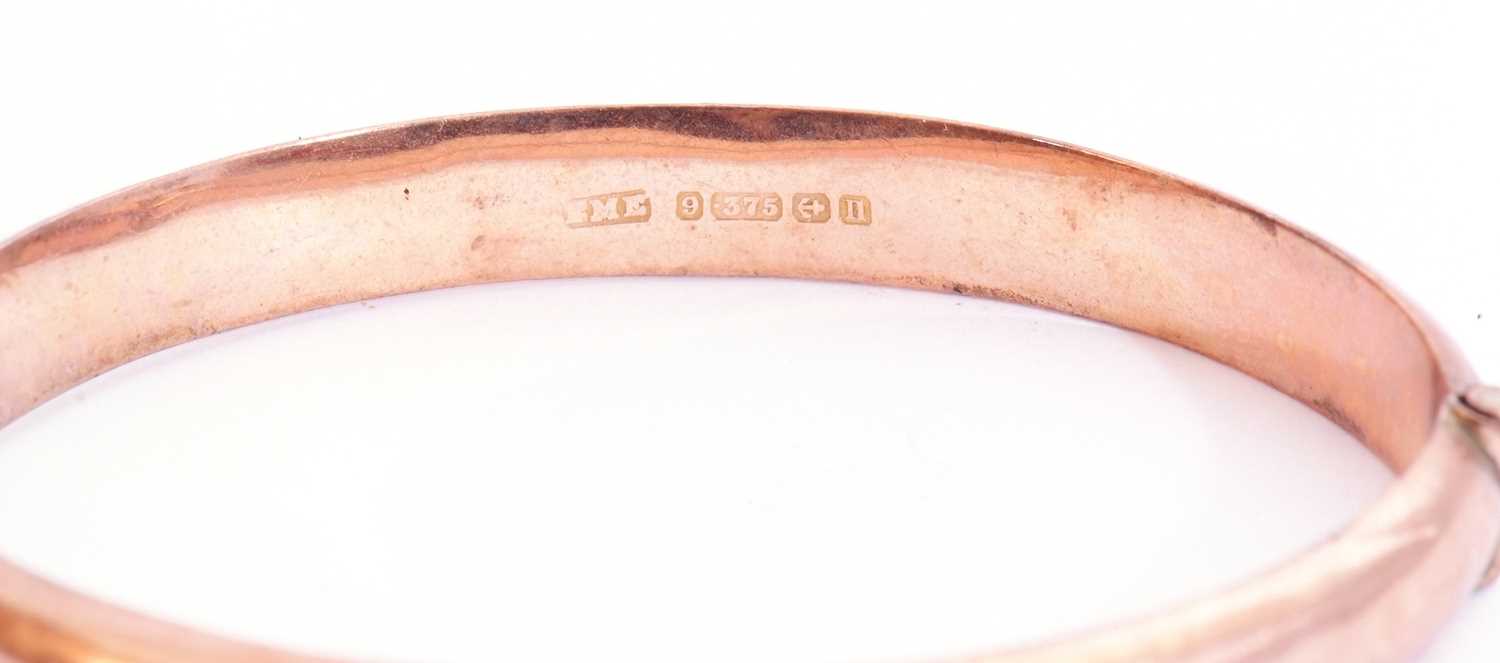 9ct gold hinged bracelet of oval form, hallmarked Birmingham 1912, (a/f), 9gms g/w - Image 4 of 4
