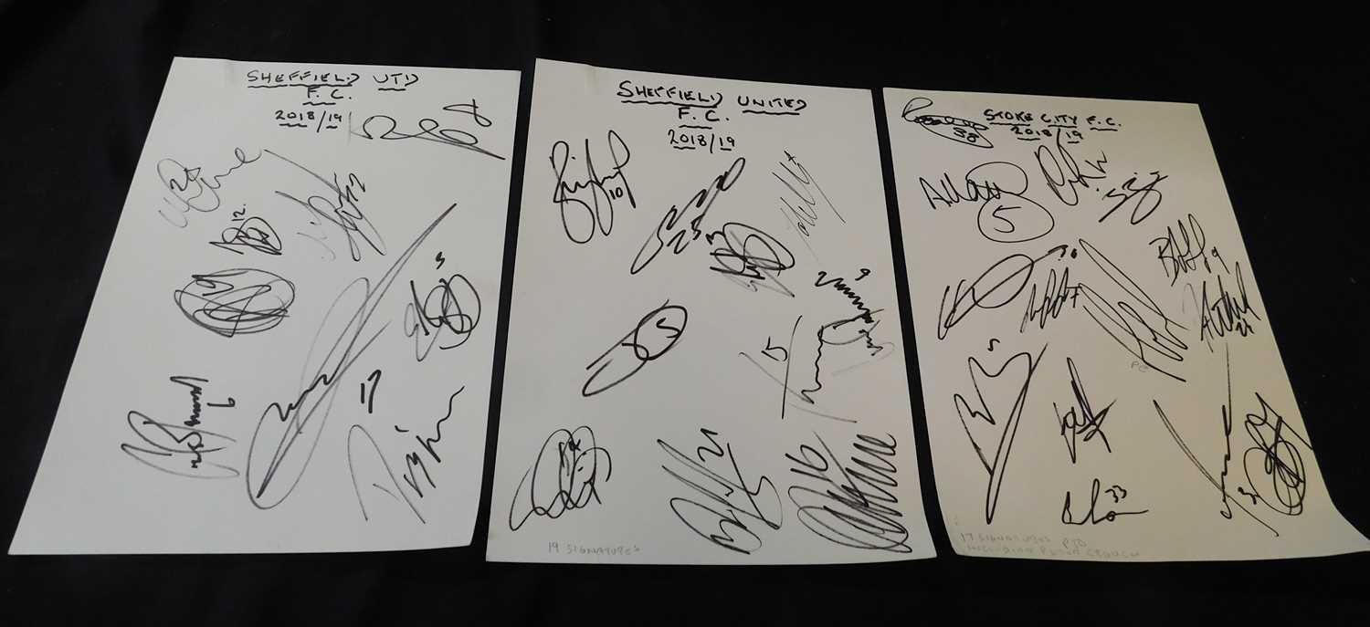 Sheffield United FC 2018/19 + West Bromwich Albion 2018/19 and Stoke City FC 2018 signatures of - Image 2 of 2