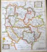 RICHARD BLOME: A GENERAL MAPP OF THE COUNTY OF HEREFORD, engraved hand coloured map [1673], approx