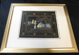 Two Persian watercolour pictures, date unknown, approx 255 x 310mm and approx 335mm x 205mm, both