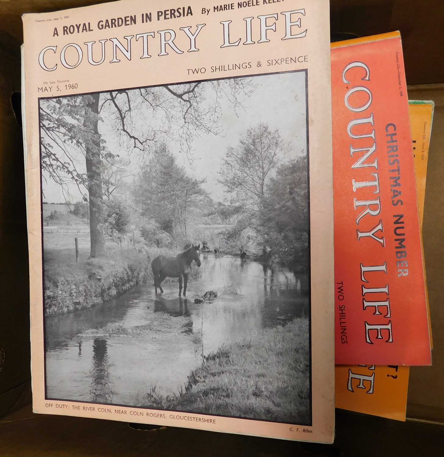 Four boxes: Country Life magazine circa 200 issues 1949-1976