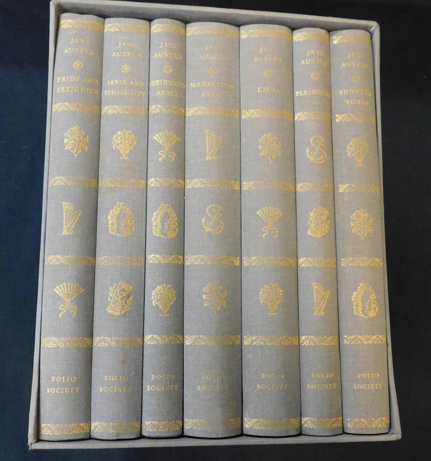 JANE AUSTEN: WORKS, intro Richard Church, ill Joan Hassall, London, Folio Society, 1975, 7 vols,