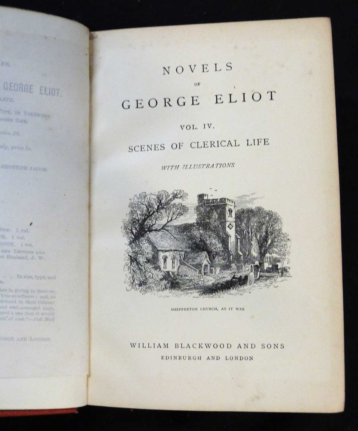 MARY ANNE EVANS "GEORGE ELIOT": SCENES OF CLERICAL LIFE, Edinburgh and London, circa 1885,