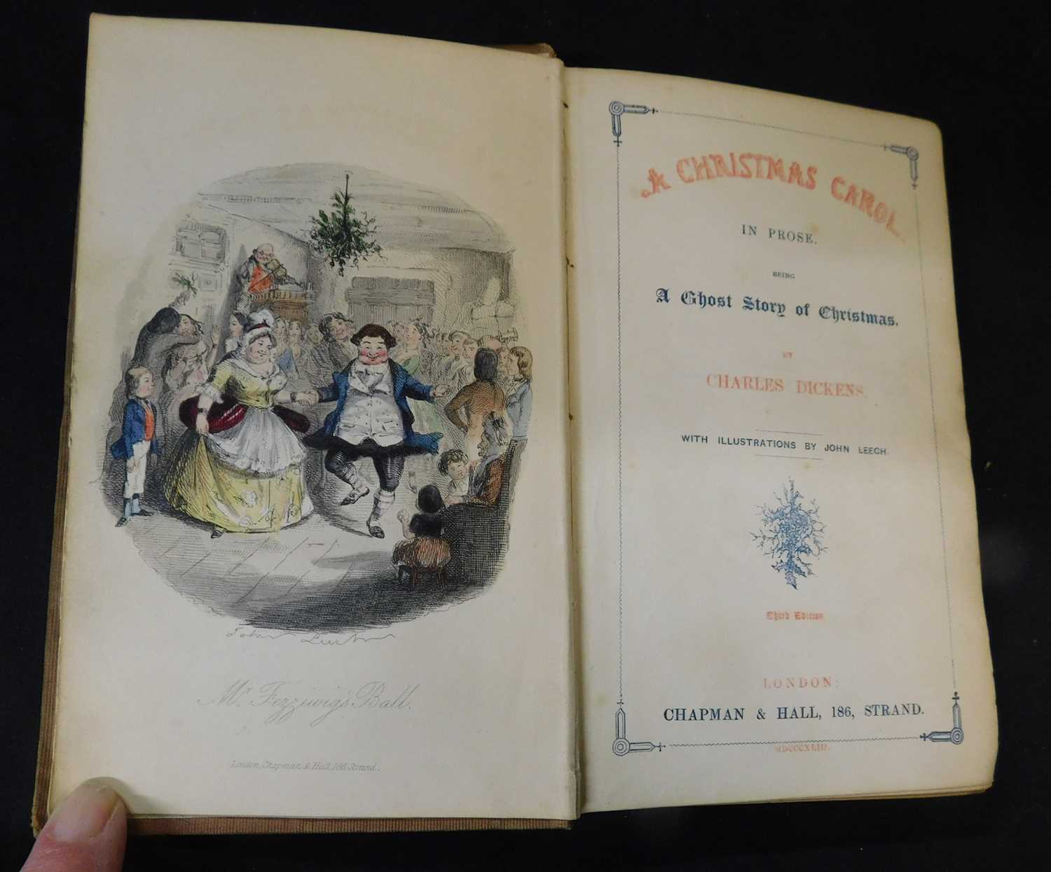 CHARLES DICKENS: A CHRISTMAS CAROL, ill John Leech, London, Chapman & Hall, 1843, 3rd edition, 4 - Image 2 of 4