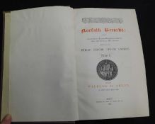 WALFORD D SELBY: NORFOLK RECORDS..., Norwich, Agas H Goose, 1886, 1st edition, vol 1, original cloth