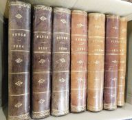 Box: PUNCH: 1878-84, vols 74, 76, 78, 80, 82, 84, 86, all vols containing July-December issues, 4to,