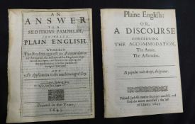 [EDWARD BOWLES]: PLAINE ENGLISH OR A DISCOURSE CONCERNING THE ACCOMMODATION THE ARMIE, THE