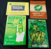 Norwich City v Millwall 1938 souvenir programme vgc + Norwich City v Grimsby Town 2002 programme