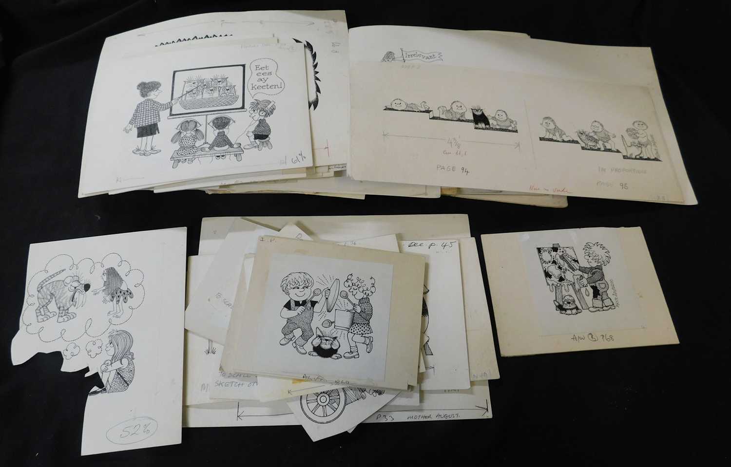 Bruce Angrave (1912-1983), packet circa 80 items original art work, mainly cat based cartoons for - Image 2 of 2