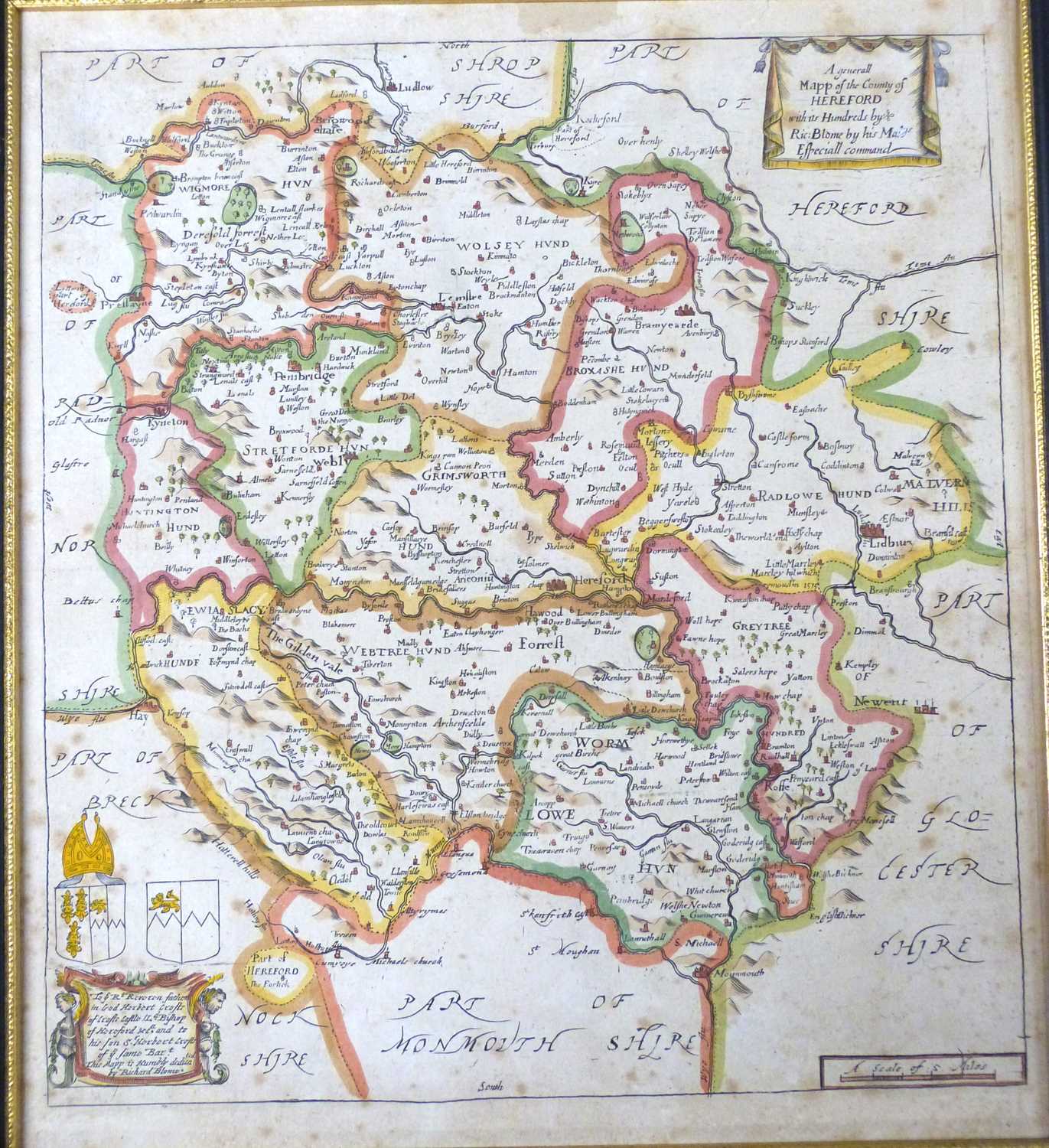 ROBERT MORDEN: BARKSHIRE, engraved hand coloured map [1695], approx 355 x 420mm, framed and glazed