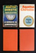 AGATHA CHRISTIE: 4 titles: A MURDER IS ANNOUNCED, London, Collins for The Crime Club, 1950, 1st