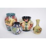 Collection of Denis China Works vases and a Moorcroft vase with tube lined design (4)