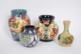 Collection of Denis China Works vases and a Moorcroft vase with tube lined design (4)