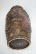 Bretby style vase decorated with Chinese figures in relief