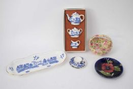 Collection of miniature china by Coalport and a Moorcroft pin dish (qty)