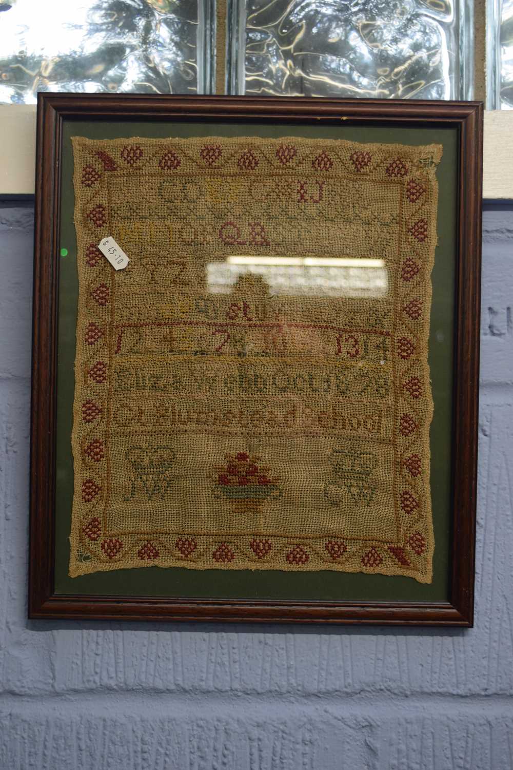 19th century needlework sampler decorated with rows of numbres and letters, signed 'Liza Webb, - Image 2 of 2