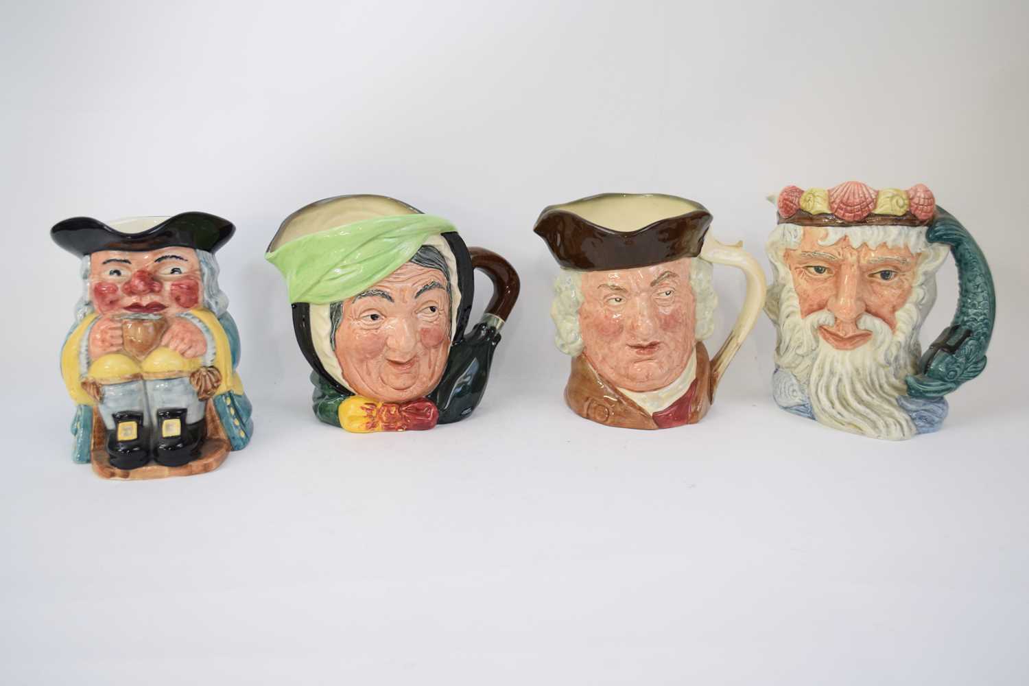 Group of character jugs, Royal Doulton Sari Gamp, Sam Johnson, Neptune and a Clarice Cliff - Image 2 of 4