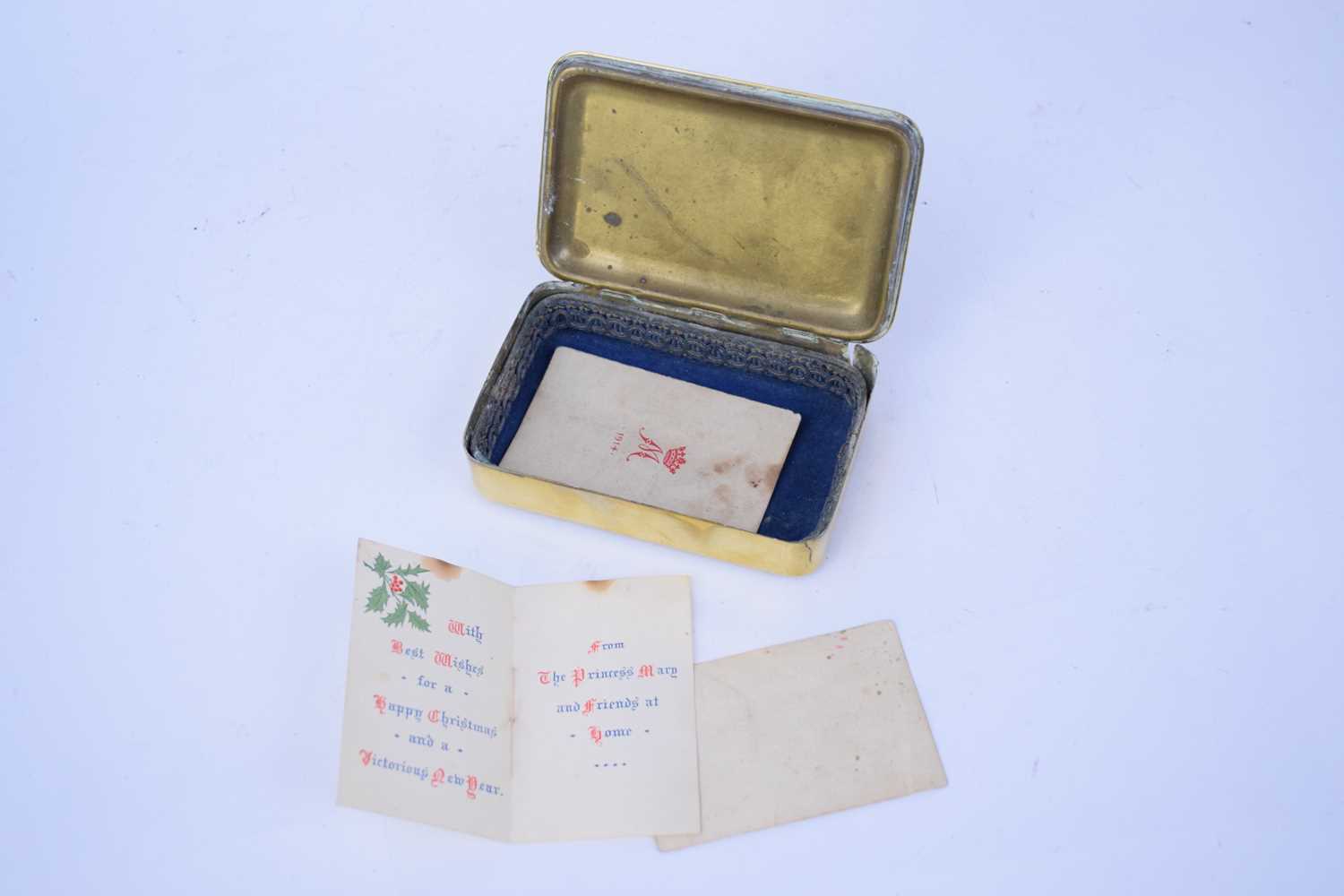 WWI 1914 Christmas tin with Christmas greeting card to the interior - Image 3 of 3