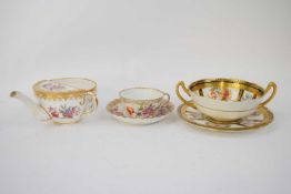 Group of porcelain wares including a Paragon dessert bowl and stand with floral decoration, a