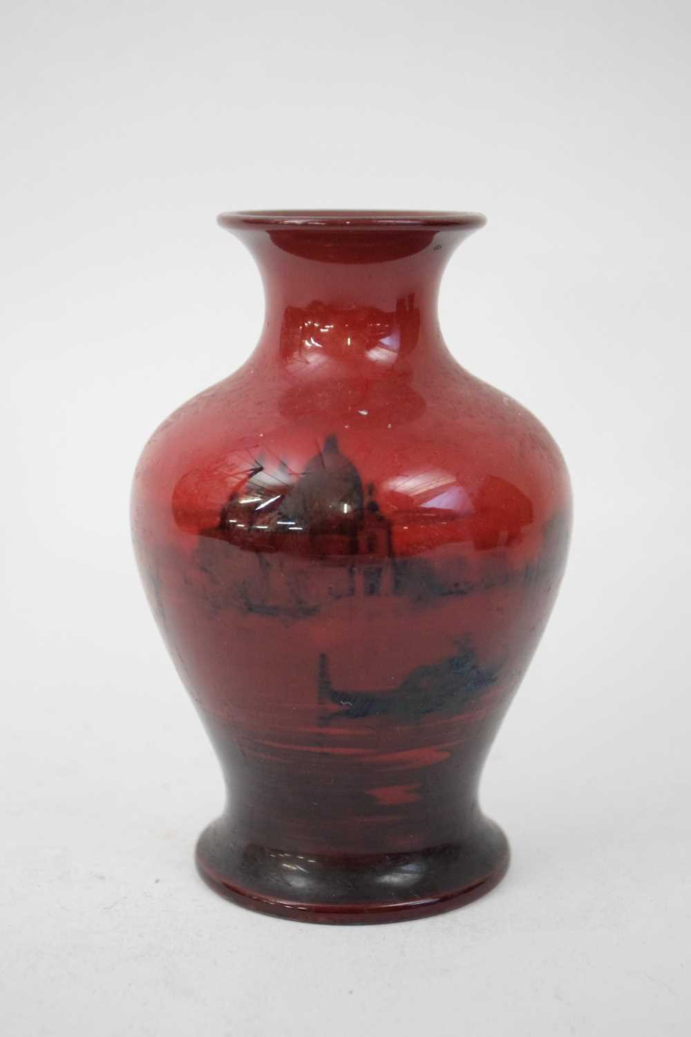 Doulton flambe vase with a Venetian scene