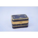 Sevres style ceramic box, the blue ground with gilt design