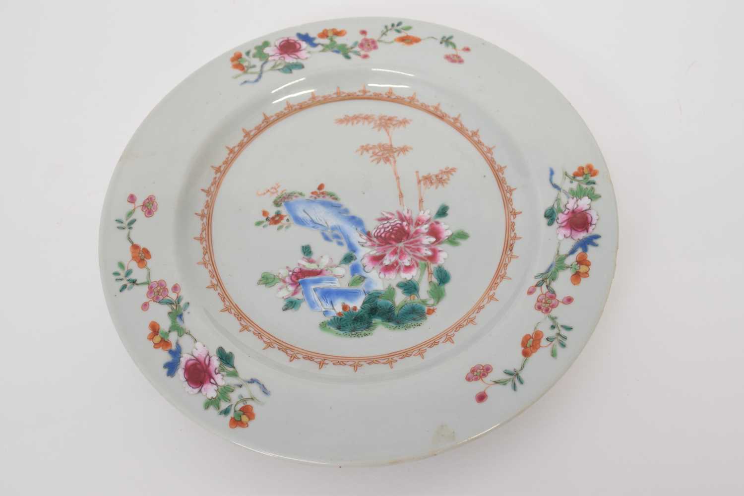 18th century Chinese porcelain famille rose plate, 23cm diamCondition report: Some wear and hairline - Bild 3 aus 6