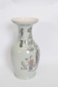 Large Lladro baluster vase decorated with Chinese figures, 42cm high