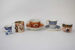 Chamberlin's Worcester cup and saucer together with a 19th century Worcester cup and saucer, a Derby