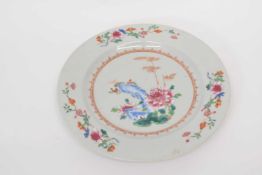 18th century Chinese porcelain famille rose plate, 23cm diamCondition report: Some wear and hairline