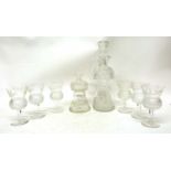 Quantity of Edinburgh Crystal glass ware comprising decanter and stopper, six glasses and further