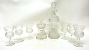 Quantity of Edinburgh Crystal glass ware comprising decanter and stopper, six glasses and further